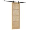 vidaXL Skjutd&ouml;rr Naturlig och svart 73,5 x 211 cm Massiv furu