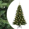 vidaXL Konstgjord julgran med julkulor 120 cm 150 LED-lampor Varmvit