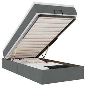 vidaXL Ottoman s&auml;ngram med madrass m&ouml;rkgr&aring; 90x200 cm tyg