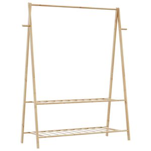 vidaXL Kl&auml;dst&auml;ll med hyllor 132x45,5x150,5 cm bambu