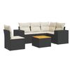 vidaXL Loungegrupp med dynor 6 delar svart konstrotting
