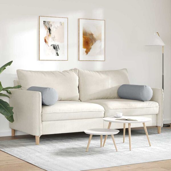 vidaXL Bolsterkuddar 2 pcs Ljusgrå Ø 25 x 70 cm tyg