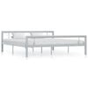 vidaXL S&auml;ngram utan madrass gr&aring; & vit metall 180x200 cm