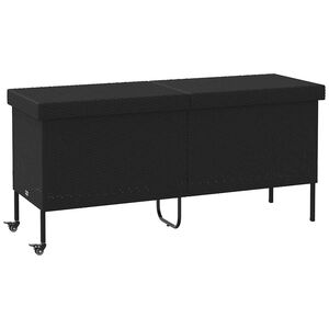 vidaXL Tr&auml;dg&aring;rdsl&aring;da med hjul svart 160x55x75 cm konstrotting