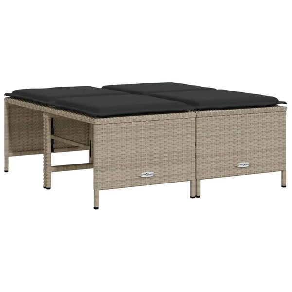 vidaXL Loungegrupp f&ouml;r tr&auml;dg&aring;rden m dynor 5 delar konstrotting ljusgr&aring;