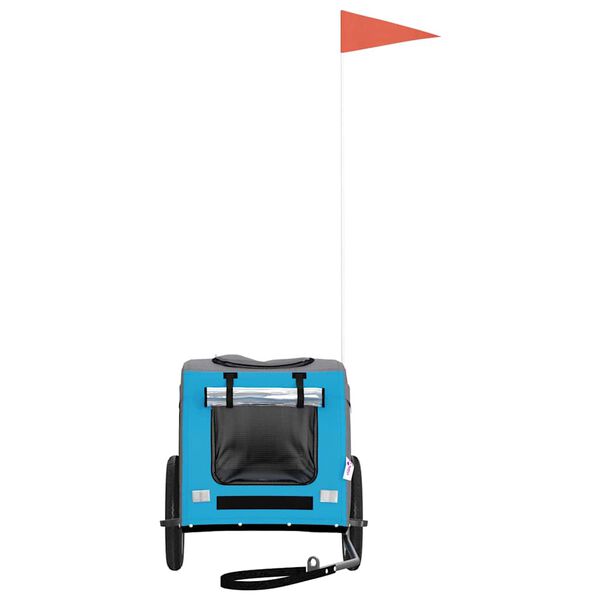 vidaXL Cykelvagn för djur blå och grå oxfordtyg och järn