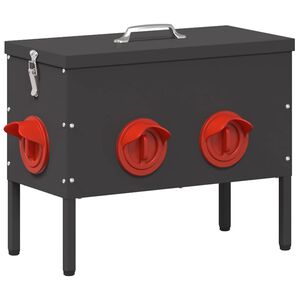 vidaXL H&ouml;nsfodertr&aring;g Svart 41,5 x 20,5 x 33 cm Kallvalsat St&aring;l