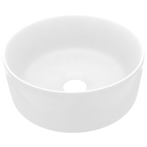 vidaXL Lyxigt runt handfat matt vit 40x15 cm keramik