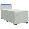 vidaXL Boxspring s&auml;ng med madrass och LED Ljusgr&aring; Enkel Sammet