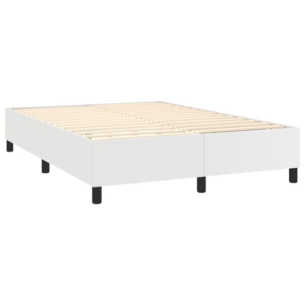 vidaXL Rams&auml;ng med madrass vit 140x190 cm konstl&auml;der