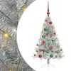 vidaXL Konstgjord F&ouml;rbelyst Julgran Silver 120 cm PET