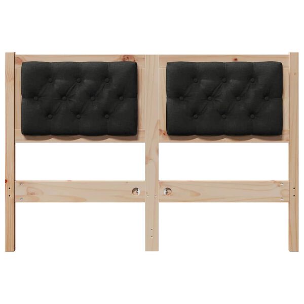 vidaXL Huvudgavel &Ouml;vrigt Brun och svart 120 cm Massiv furu