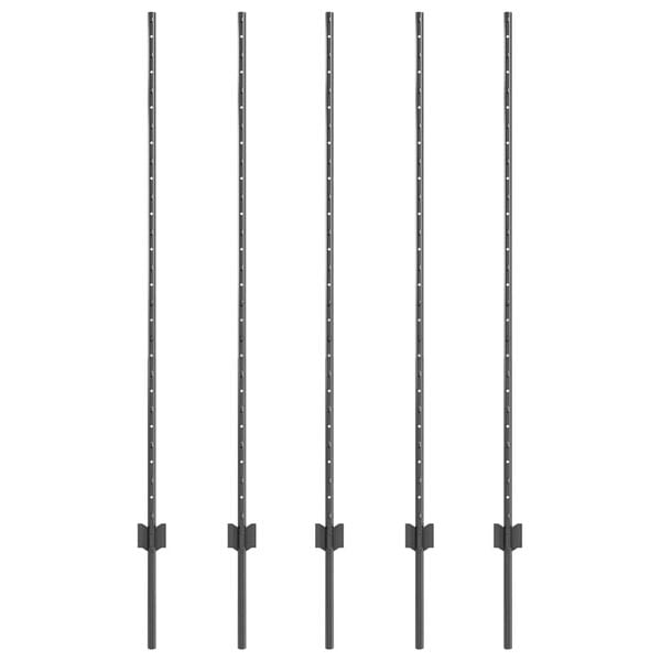 vidaXL St&auml;ngselstolpe 5 pcs Gr&aring; 140 cm St&aring;l