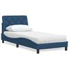 vidaXL Bed with Mattress Blue 90x200 cm Fabric
