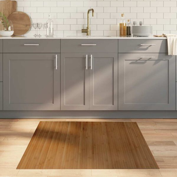 vidaXL Matta rektangul&auml;r brun 100x100 cm bambu