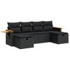vidaXL Loungegrupp med dynor 6 delar svart konstrotting