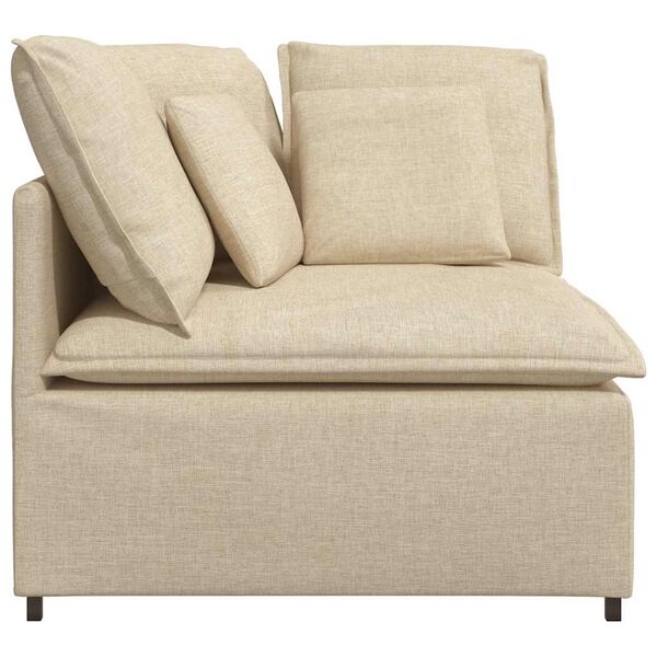 vidaXL Modul&auml;r h&ouml;rnmodul f&ouml;r soffa med kuddar cremef&auml;rgad 100 cm