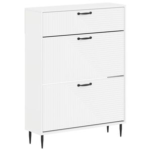vidaXL Skosk&aring;p HAARLEM 78 x 24 x 103 cm Konstruerat tr&auml; Vit