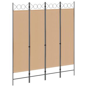 vidaXL 4-panelig rumsavskiljare Beige 160 x 180 cm Tyg