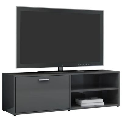 vidaXL TV-bänk grå högglans 120x34x37 cm konstruerat trä