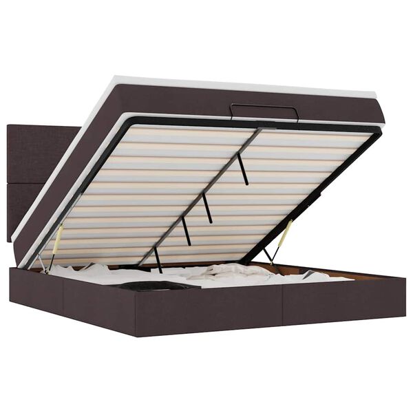 vidaXL Ottoman s&auml;ngram med madrass m&ouml;rkbrun 160x200 cm tyg