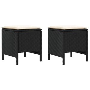 vidaXL Tr&auml;dg&aring;rdspall 2 Stycke Svart och kr&auml;m 38 x 38 x 45 cm PE Rattan
