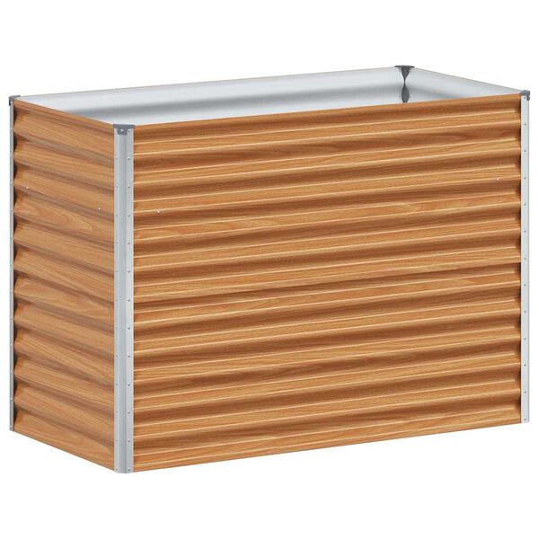 vidaXL Upphöjd odlingslåda Ljusbrun 98 x 50 x 68 cm Galvaniserat Stål
