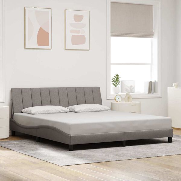 vidaXL Bed Frame without Mattress "Hanko" Taupe 180x200cm Fabric
