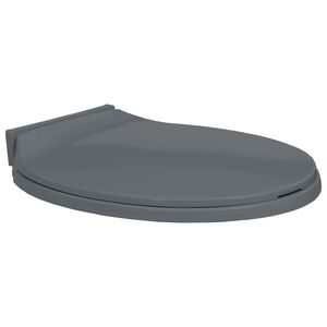 vidaXL Toalettsits mjuk st&auml;ngning gr&aring; oval