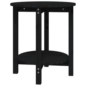 vidaXL Soffbord svart &Oslash; 55 x 60 cm massiv furu