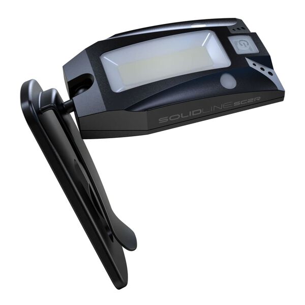 SOLIDLINE Laddningsbar kl&auml;mlampa SC4R 200 lm vitt och r&ouml;tt ljus