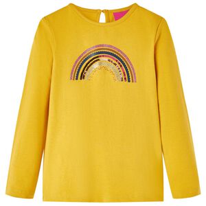 T-shirt med l&aring;nga &auml;rmar f&ouml;r barn ockra 92