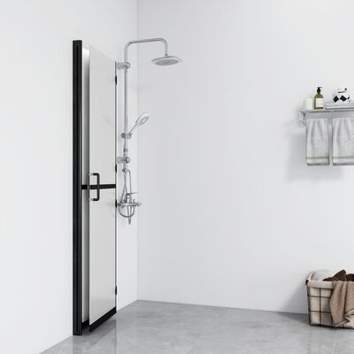 vidaXL Vikbar duschvägg med frostat ESG-glas 70x190 cm
