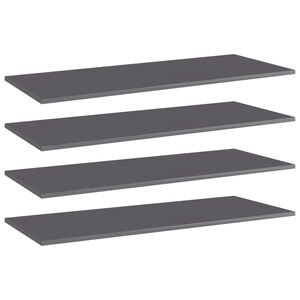 vidaXL Hyllplan 4 st gr&aring; h&ouml;gglans 100x40x1,5 cm konstruerat tr&auml;
