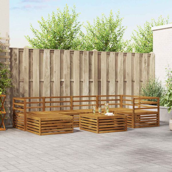 vidaXL Utomhussoffset 7 pcs Naturf&auml;rg