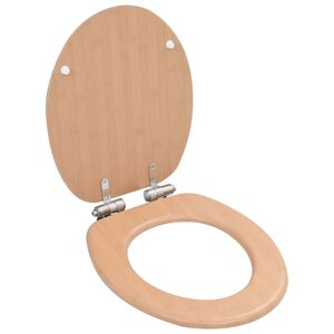 vidaXL Toalettsits med mjuk st&auml;ngning MDF bambu