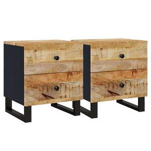 vidaXL Nattduksbord 2 st 40x33x46 cm massivt mangotr&auml;