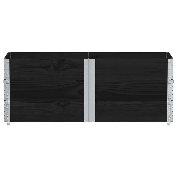 vidaXL Pallkragar 3 st svart 150x50 cm massivt furu