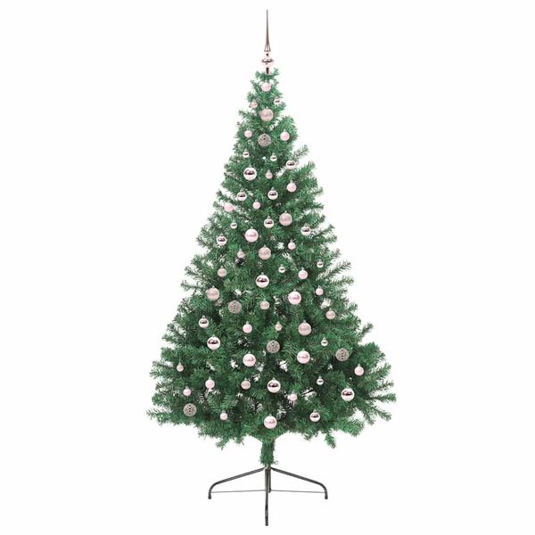 vidaXL Konstgjord F&ouml;rbelyst Julgran med 300 LED-lampor Gr&ouml;n 240 cm PVC