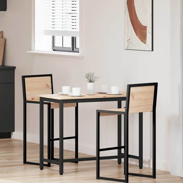 vidaXL bord Naturf&auml;rg 100 x 50 x 77 cm Konstruerat tr&auml; och st&aring;l