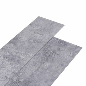 vidaXL Golvplankor 36 pcs Cementgr&aring; 5,02 m&sup2; PVC