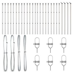 vidaXL St&auml;ngselstolpe 26 pcs Gr&aring; 3,2 x 3,2 x 100 cm