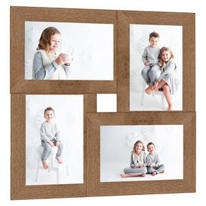 vidaXL Fotoram f&ouml;r 4x(10x15 cm) bilder ljusbrun MDF
