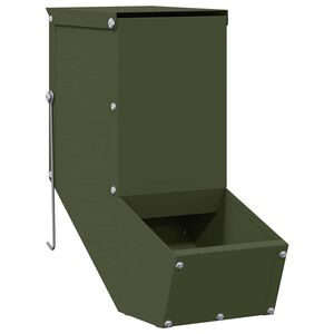 vidaXL Kaninsmatare Olivgr&ouml;n 12,5 x 26 x 28,5 cm 1 kg Kallvalsat St&aring;l