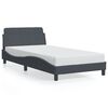 vidaXL Bed Frame "Dover" Dark Grey 100x203 cm Velvet