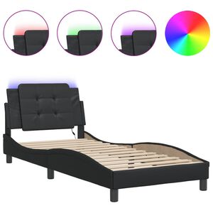 vidaXL Bed Frame with LED without Mattress "Zadar" Black 80x200 cm