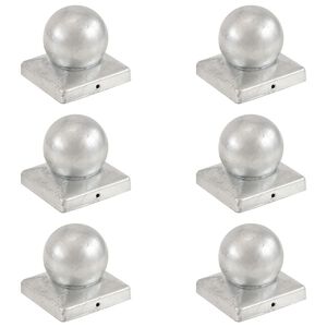 vidaXL Stolphattar klot 6 st galvaniserad metall 101x101 mm