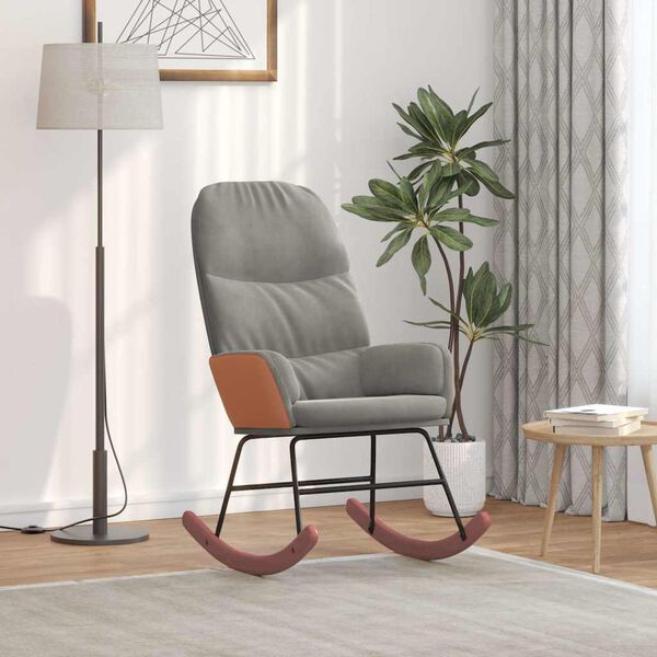 vidaXL Gungstol ljusgrå sammet