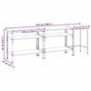 vidaXL Arbetsbänkset med hylla med lagring Justerbar 3 pcs Grå Stål