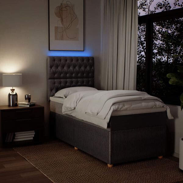 vidaXL Ramsäng med madrass taupe 90x200 cm tyg